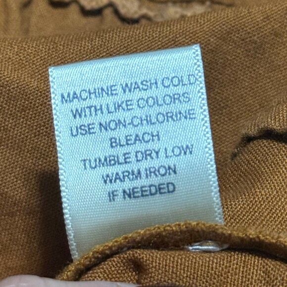 Tantrums Burnt Orange Embroidered Peasant Tunic Top – Babydoll, Size S, Like New - Picture 10 of 12